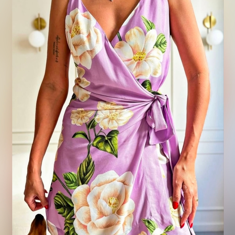 FARM Rio Lavender Floral Mini Dress - Picture 2 of 4
